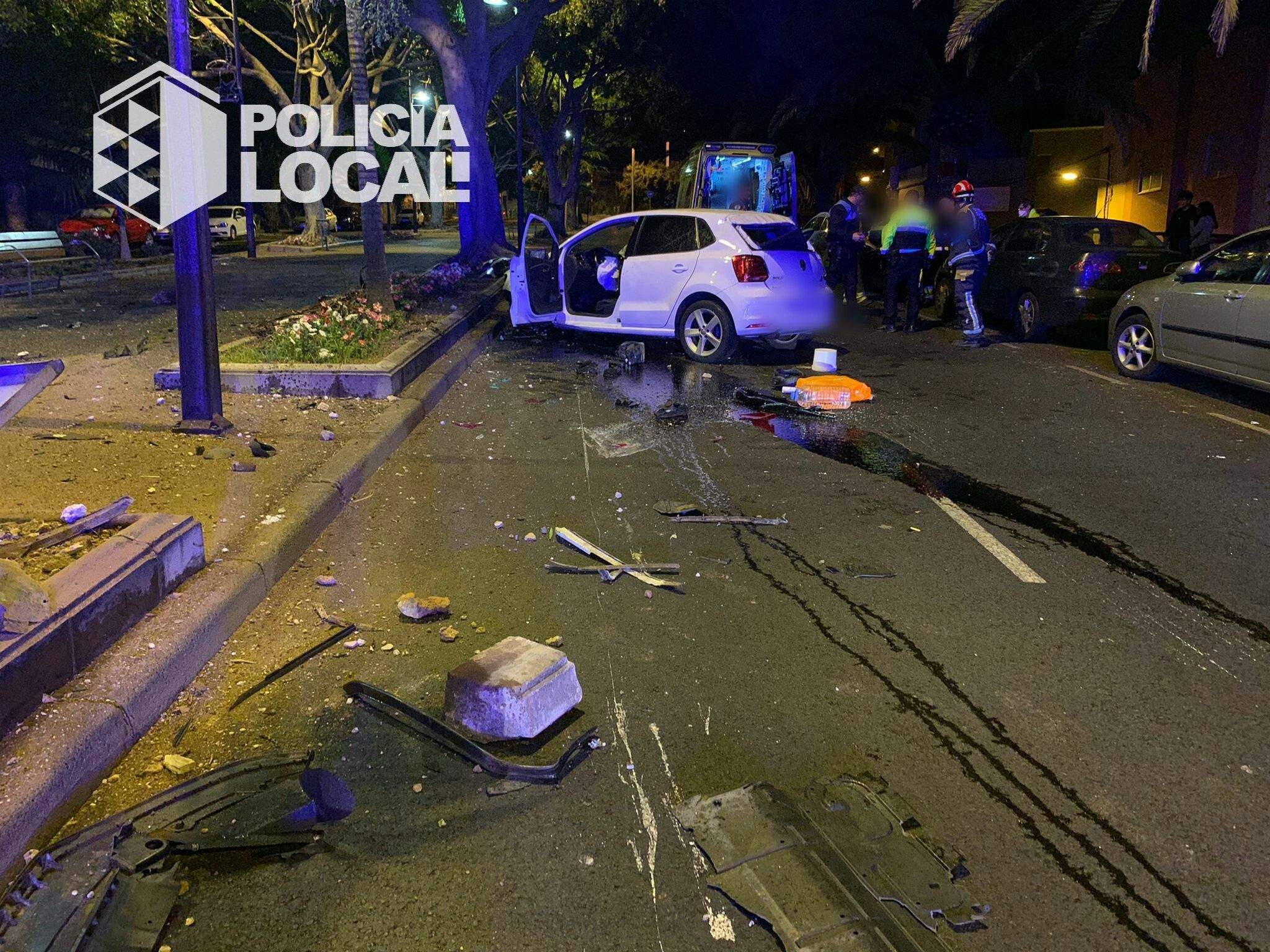 Imagen del accidente ocurrido en Santa Cruz. / Policía Local SC Imagen del accidente ocurrido en Santa Cruz. / Policía Local SC