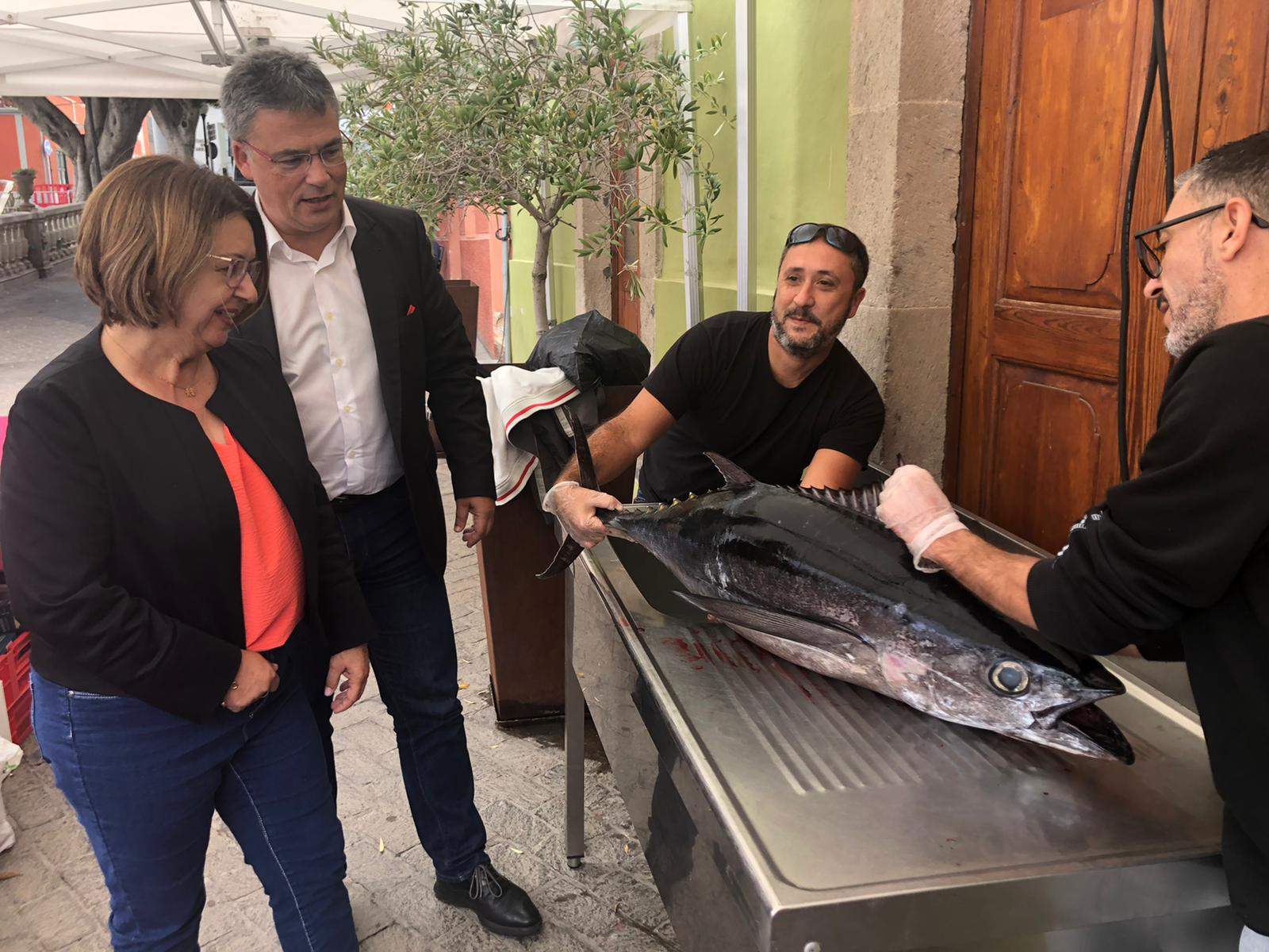 Javier Parrilla en las Jornadas productos pesqueros en Guía de Isora./