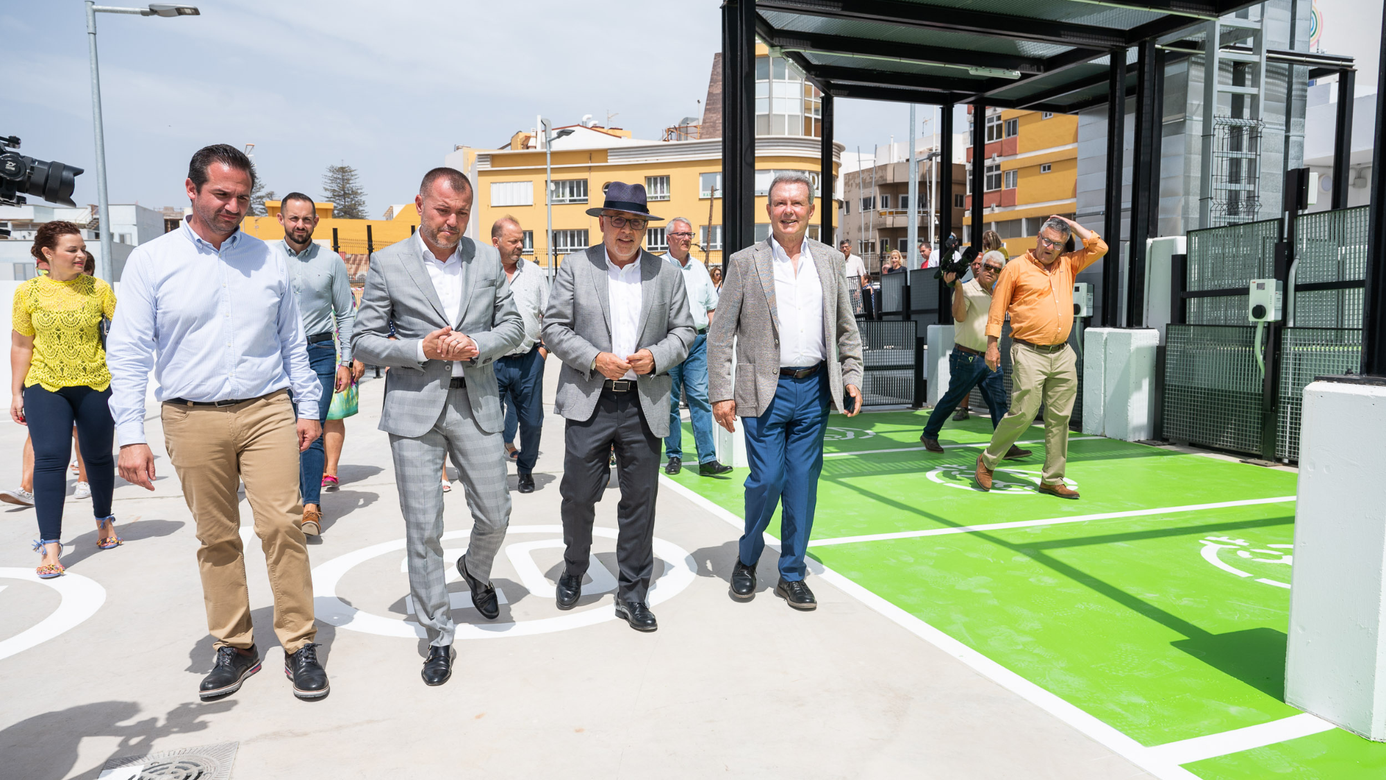 Heriberto Reyes, Teodoro Sosa, Antonio Morales y Marino Alduán de izquierda a derecha. / Ayuntamiento de Gáldar