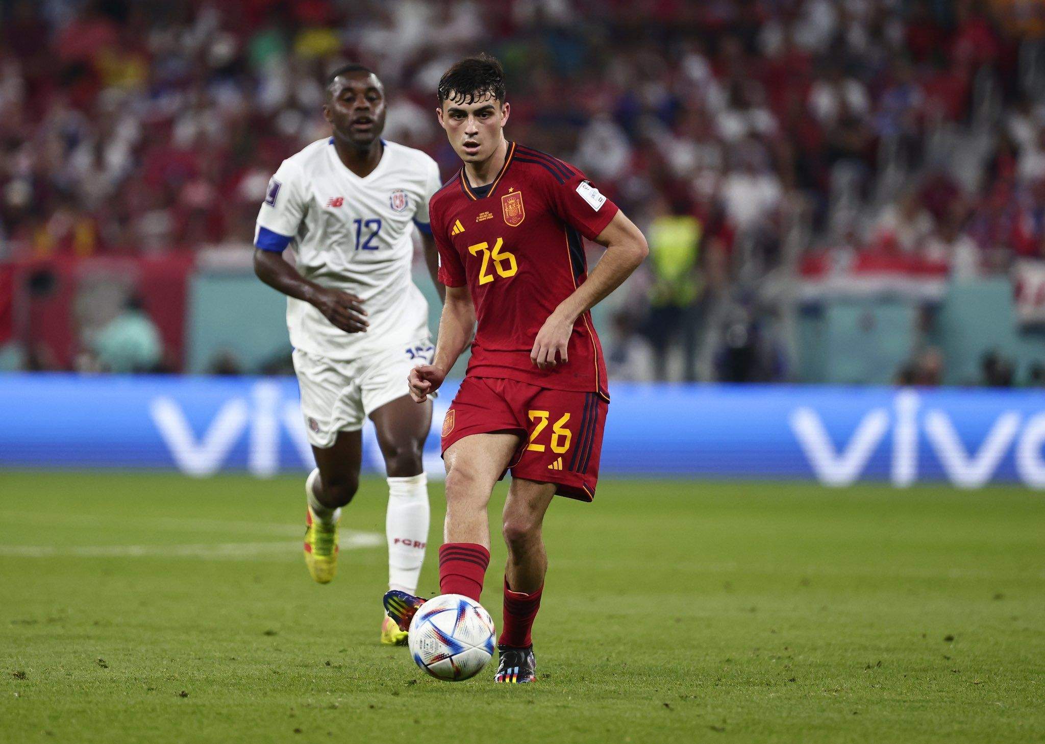 Pedri fue titular ante Costa Rica y jugó 57 minutos en el mejor estreno mundialista de la historia de la Selección./ Twitter.