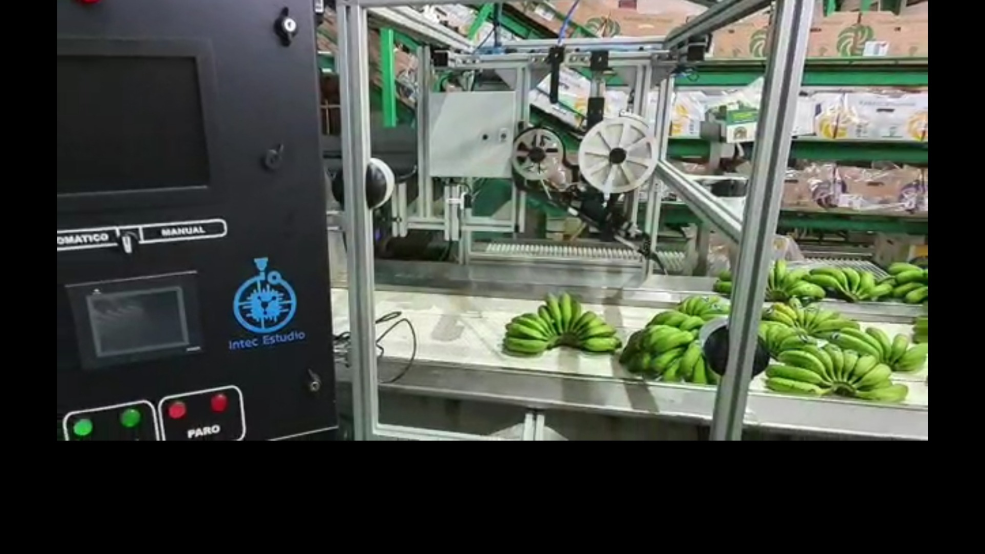 aKima, la primera etiquetadora de plátanos y diseñada y fabricada en Canarias. / Intec