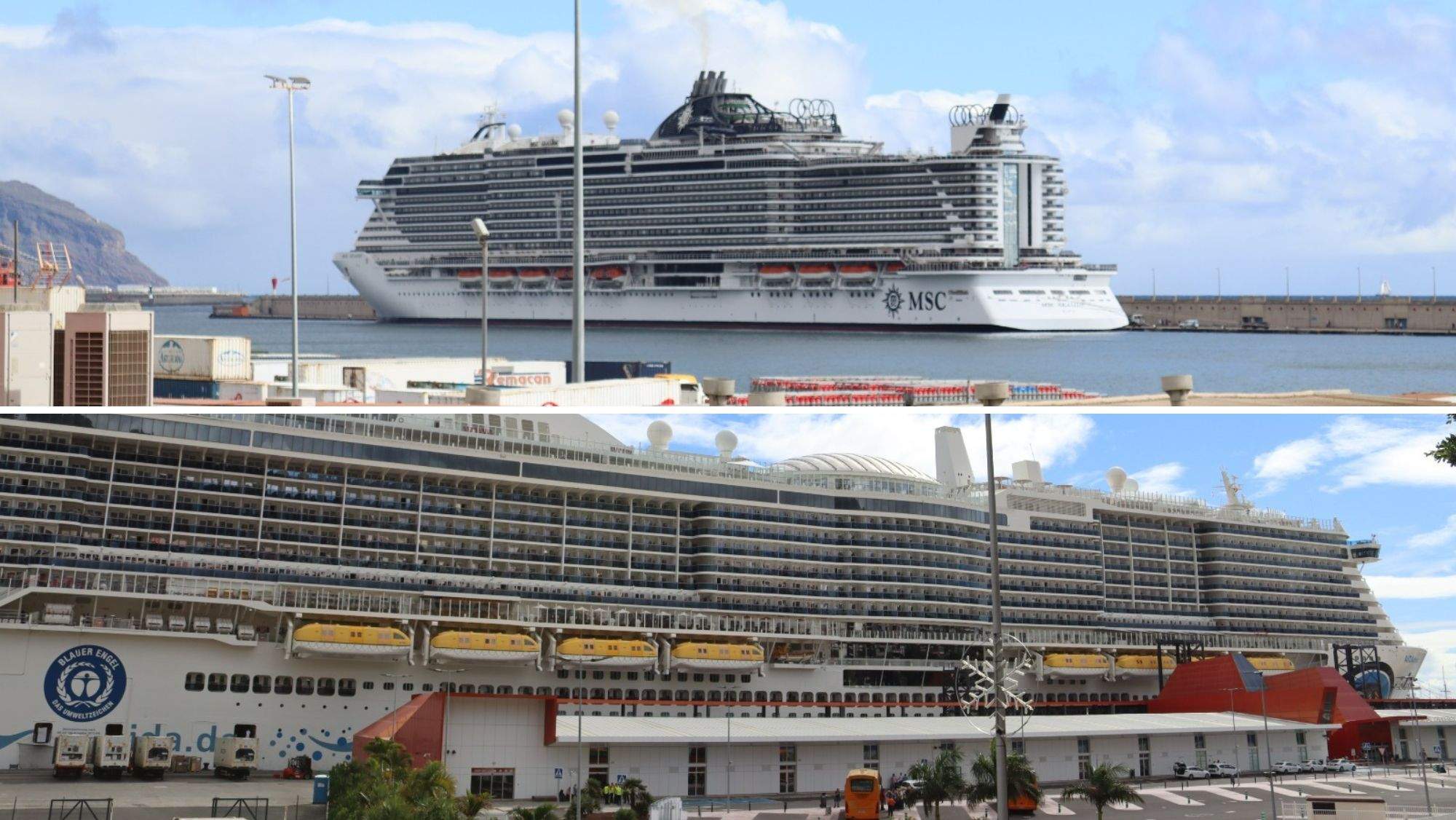 Dos cruceros en el puerto de Santa Cruz de Tenerife. / AH Dos cruceros en el puerto de Santa Cruz de Tenerife. / AH