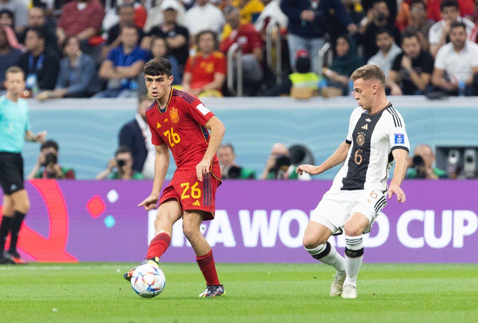 Pedri, titular ante Alemania, completó por primera vez en su carrera los 90 minutos de un partido en un Mundial./ Twitter RFEF.