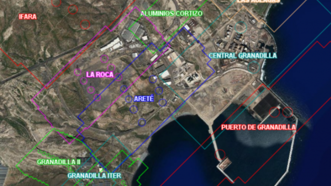 Localización de los parques eólicos La Roca y Areté. Grafcan