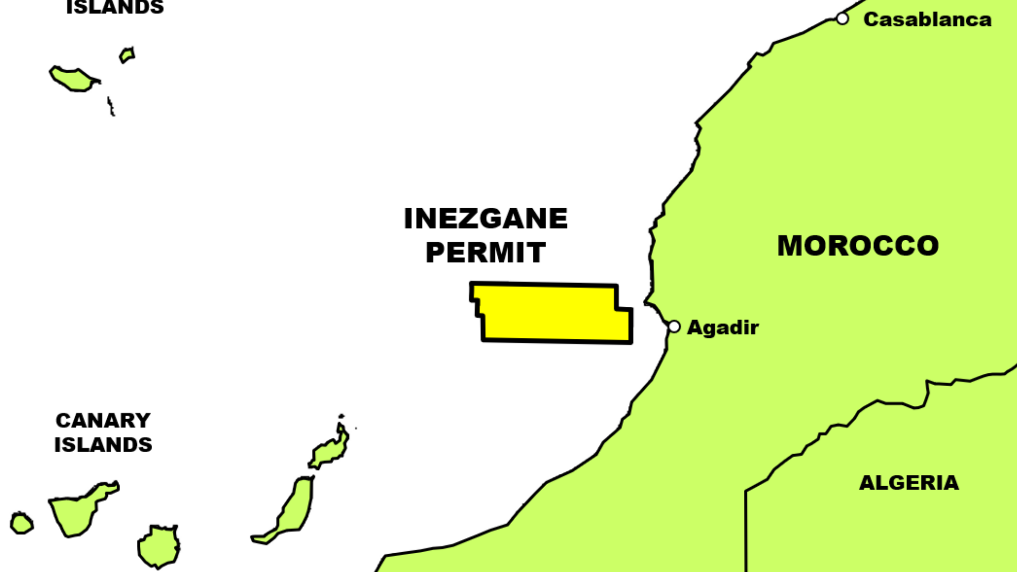 Ilustración de la plataforma Inezgane, cercana a Canarias, donde la empresa Europa Oil and Gas tenía un contrato de permisos de exploración. / Europa Oil and Gas