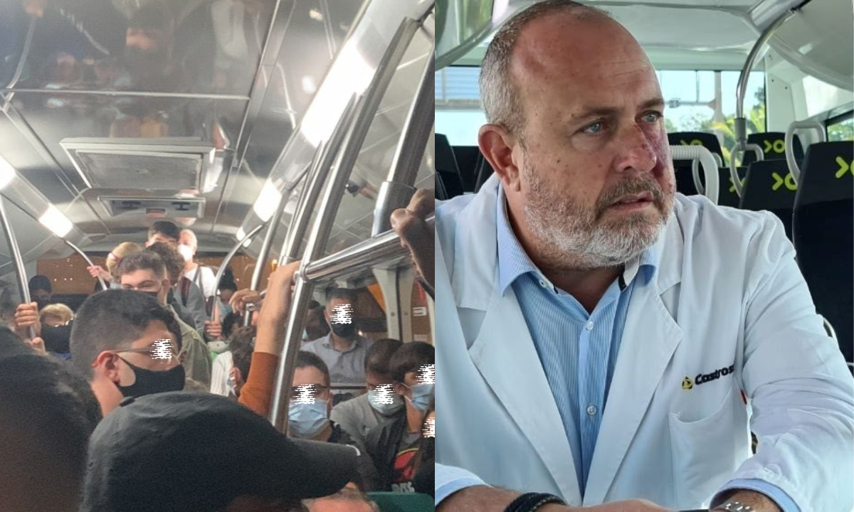 Algunas líneas de guagua a primera hora de la mañana y Enrique Arriaga. / Montaje AH