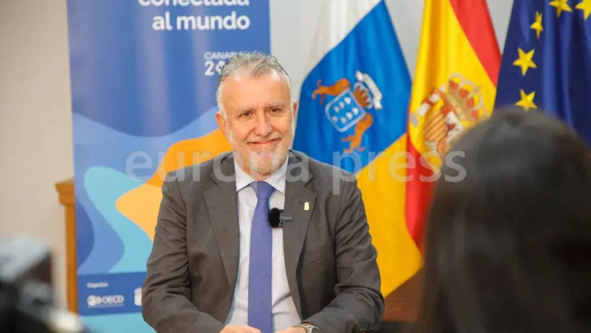 El presidente del Gobierno de Canarias, Ángel Víctor Torres, durante una entrevista concedida a Europa Press. EUROPA PRESS