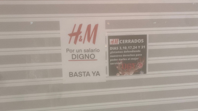 Cierre de una tienda H&M en el CC Meridiano por huelga. / Bela Cabrera (AH)