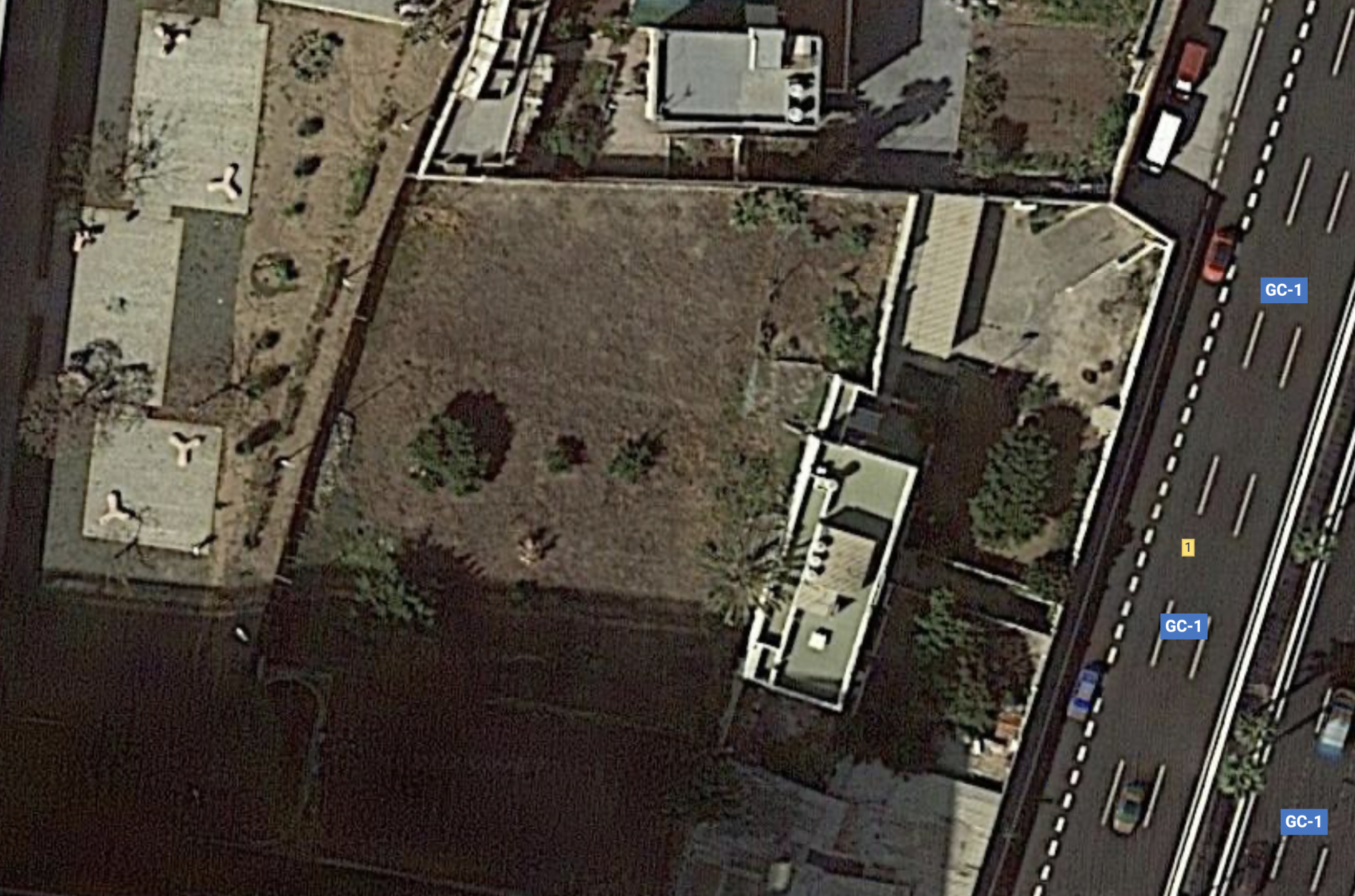 Imagen aérea de la parcela que el Ayuntamiento de Las Palmas de Gran Canaria expropia de manera forzosa. / AH