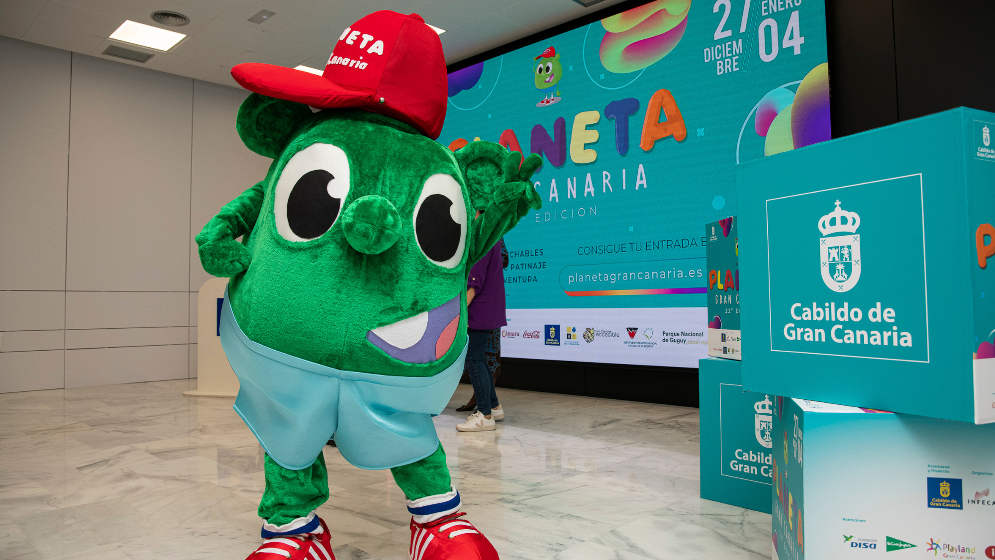 Granfy, la mascota de Planeta Gran Canaria. / Cabildo de Gran Canaria