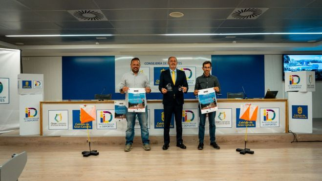 Ulises Ortiz, Francisco Castellano y José Luis Echevarria, durante la presentación del GCOM 2022. / AH Ulises Ortiz, Francisco Castellano y José Luis Echevarria, durante la presentación del GCOM 2022. / AH