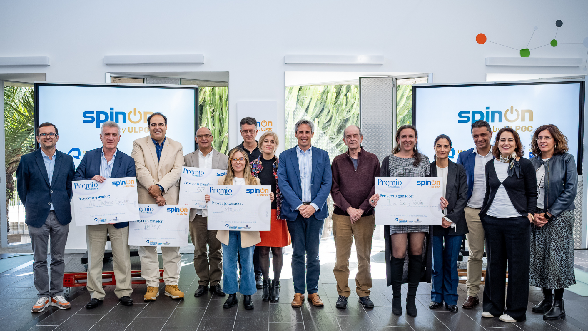 Los premiados en los premios Spin On. / Universidad de Las Palmas de Gran Canaria