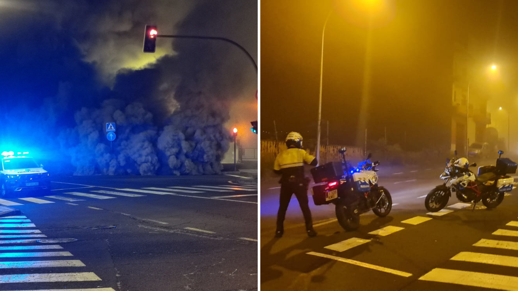 Humo de origen desconocido en La Gallega (Santa Cruz)./ Policía Local de Santa Cruz
