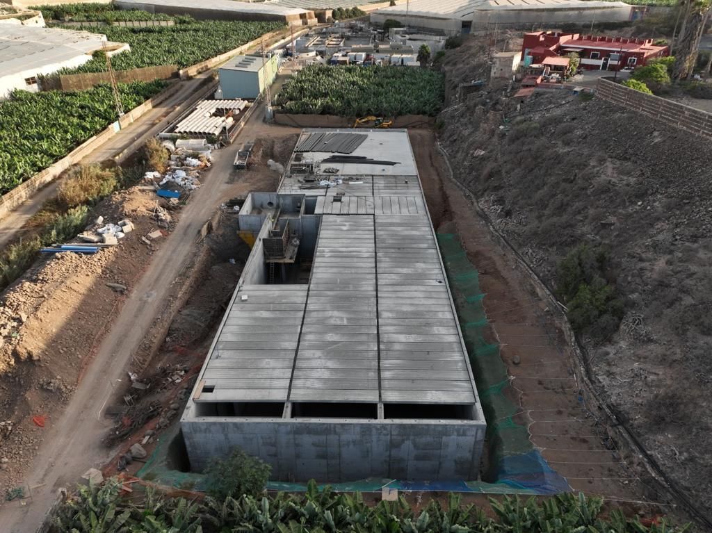 Obras de ampliación de la depuradora de Bocabarranco (Gáldar). / Ayuntamiento de Gáldar