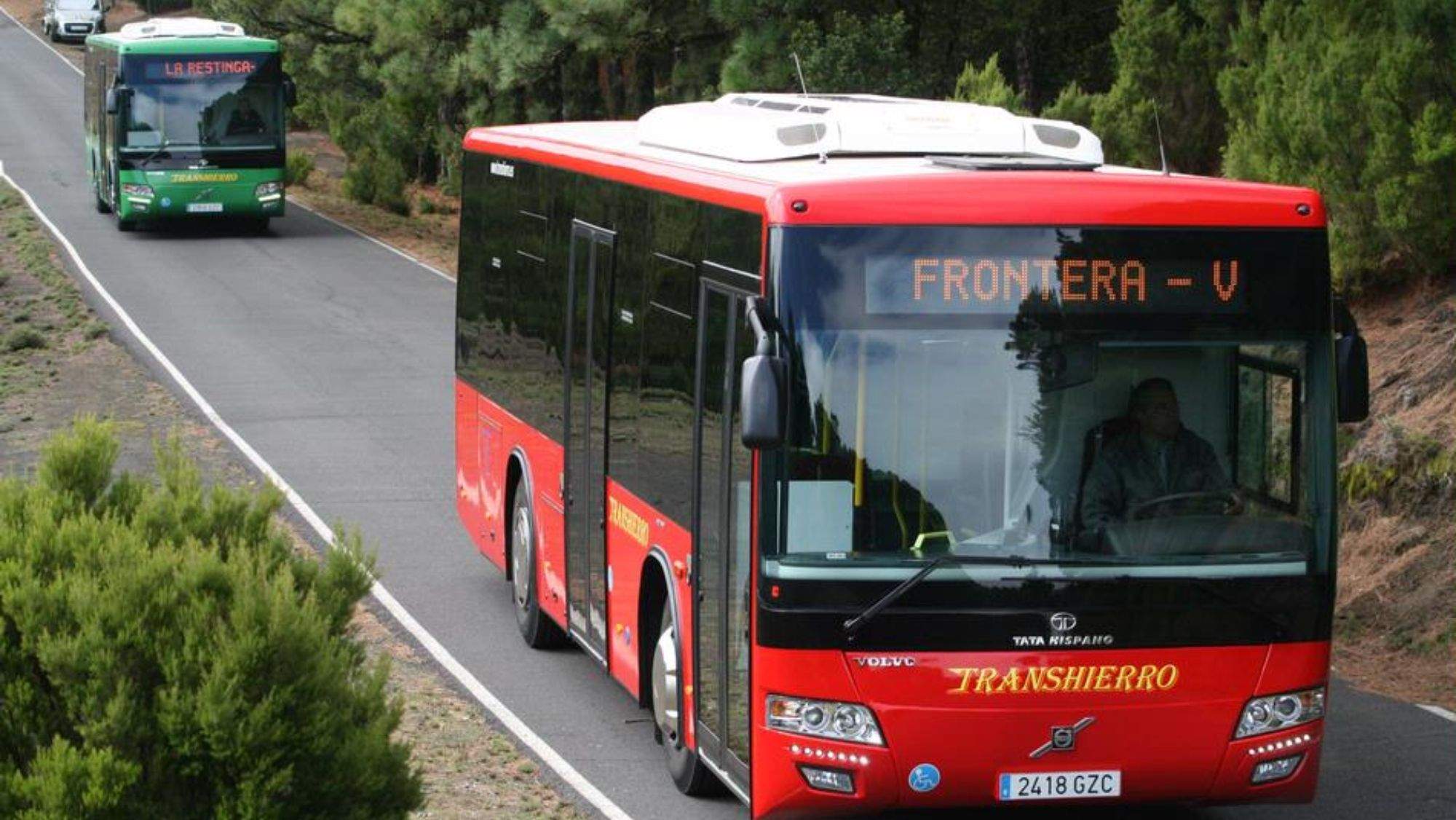 Guaguas de Transhierro, empresa de líneas regulares de El Hierro. / Archivo