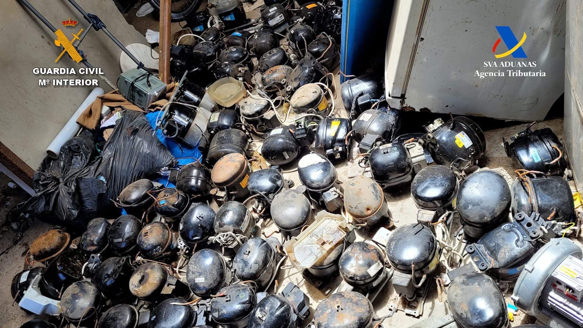 Durante dos años, la red logró trasladar más de 5.000 toneladas con las que ganó más de 1,5 millones de euros. / Guardia Civil