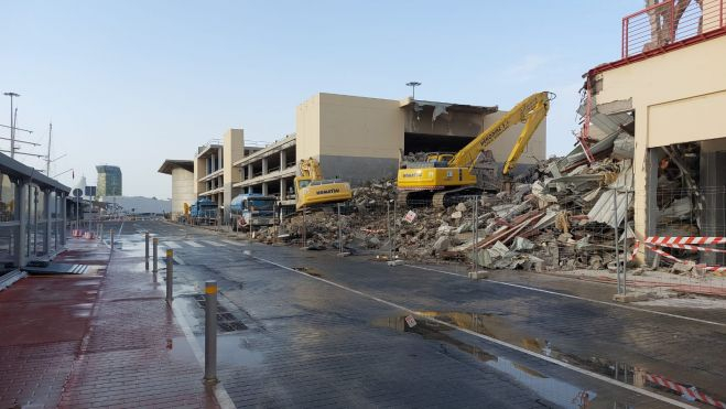 Imagen de la demolición. /Autoridad Portuaria