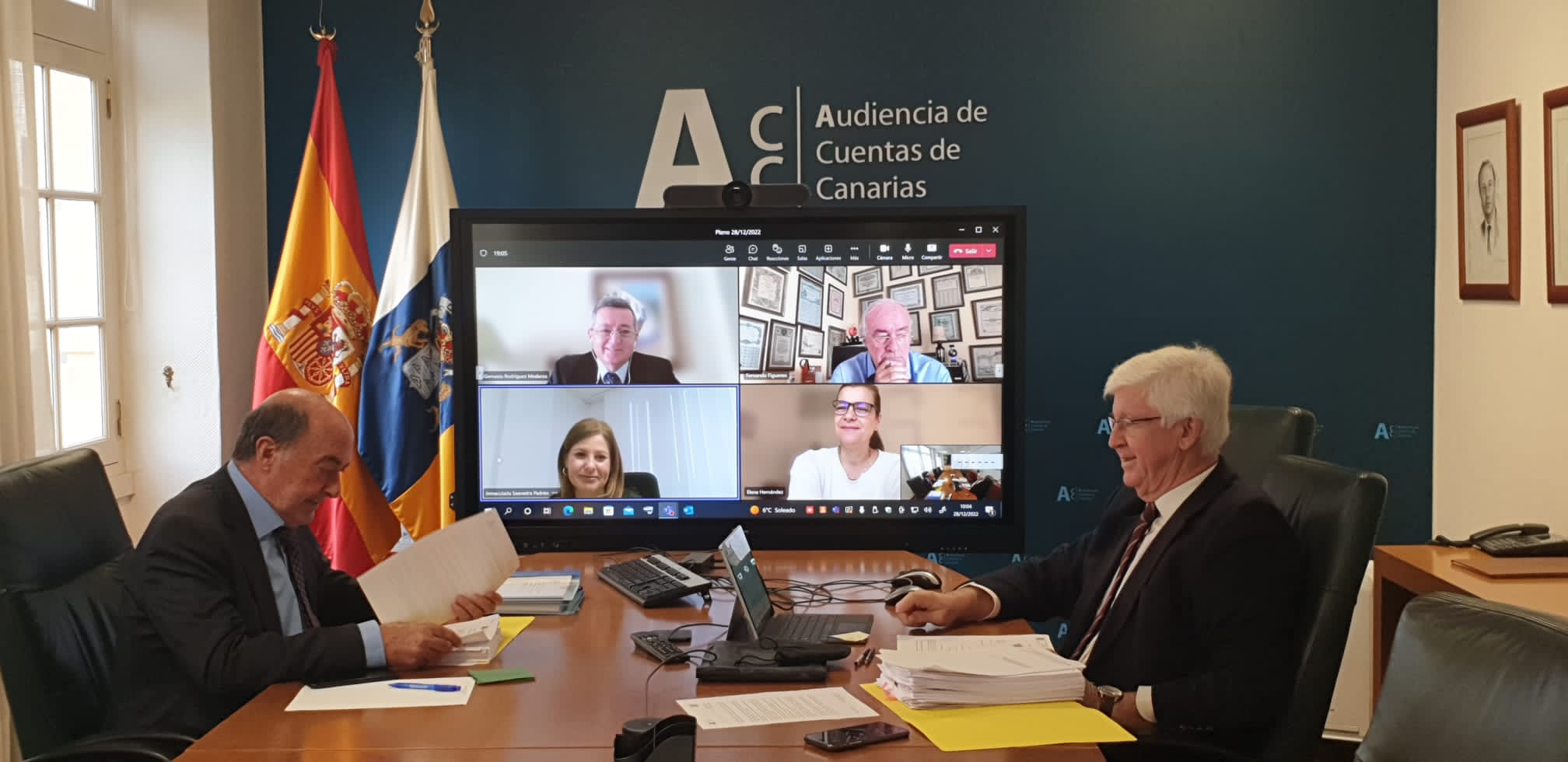 Imagen del pleno de la Audiencia de Cuentas de Canarias celebrado el 28 de diciembre de 2022. / Audiencia de Cuentas Imagen del pleno de la Audiencia de Cuentas de Canarias celebrado el 28 de diciembre de 2022. / Audiencia de Cuentas