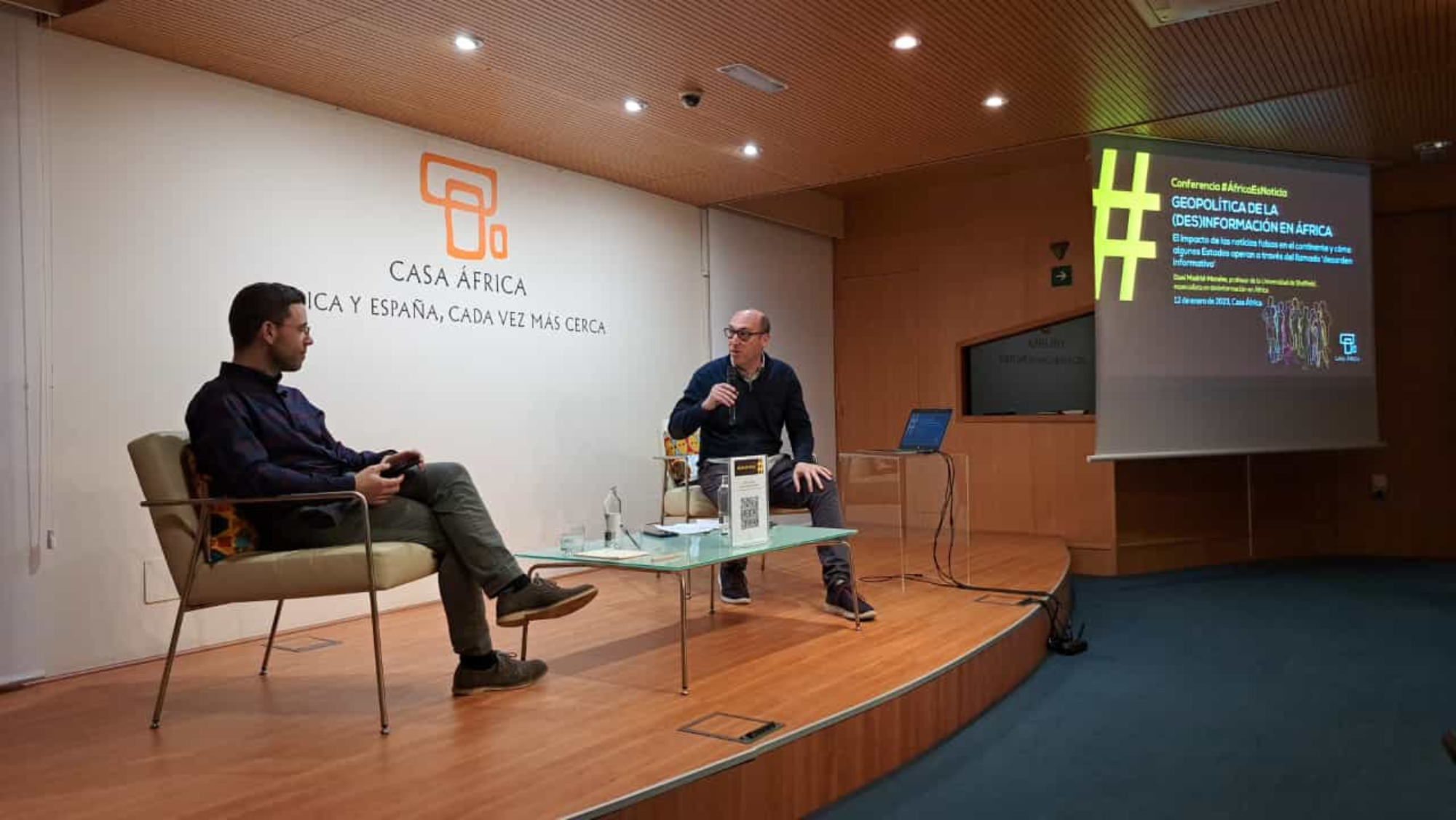 Daniel Martín-Morales en la conferencia 'Geopolítica de la desinformación en África'. / Casa África