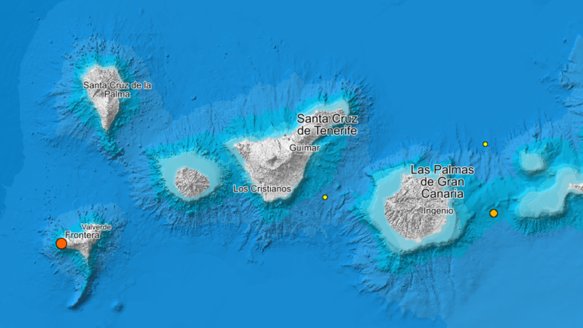 El camarero Derecho Eso Registrado un terremoto de magnitud 3,4 entre Tenerife y Gran Canaria