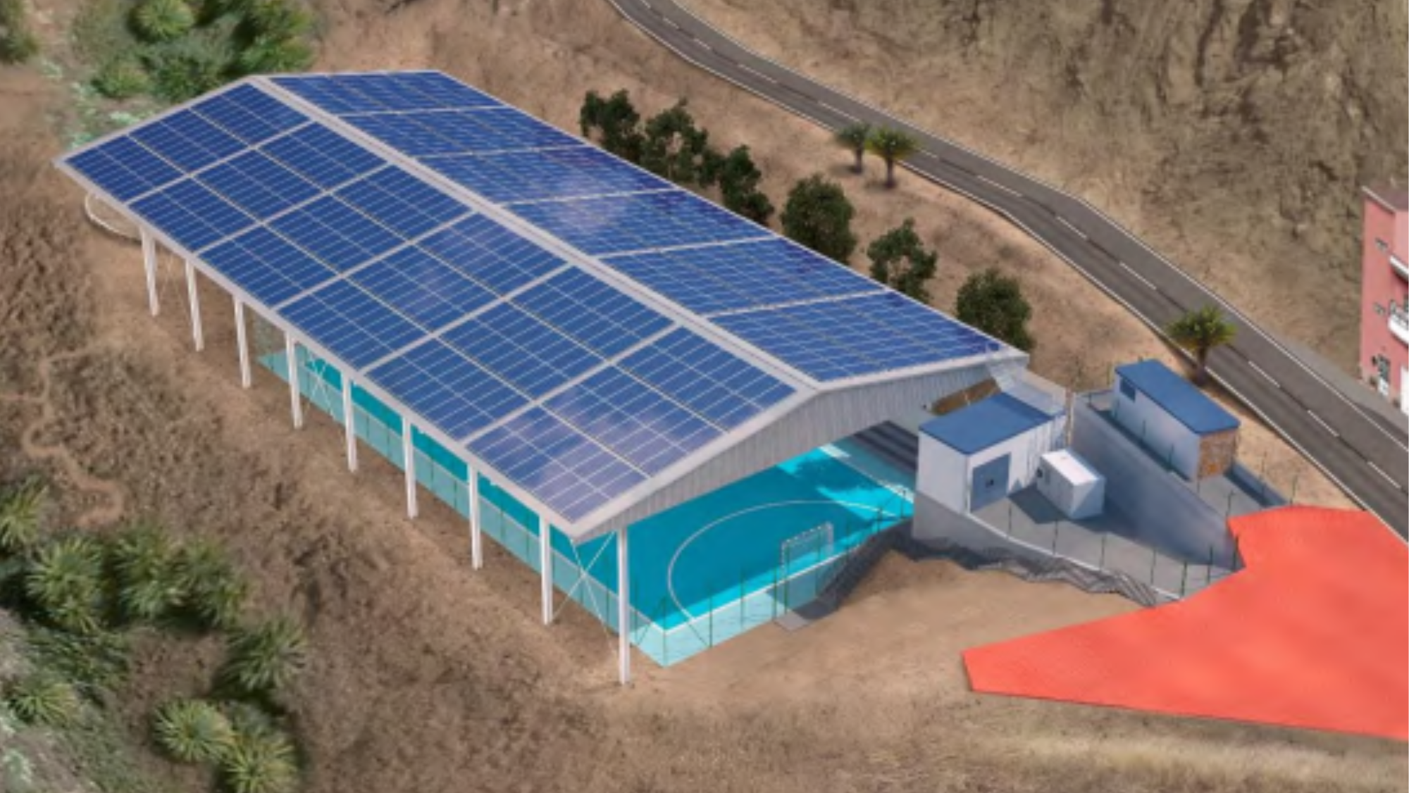 Parque fotovoltaico en Alojera (La Gomera), cuya generación eléctrica considera insuficiente esta asociación. / Oficinas Verdes