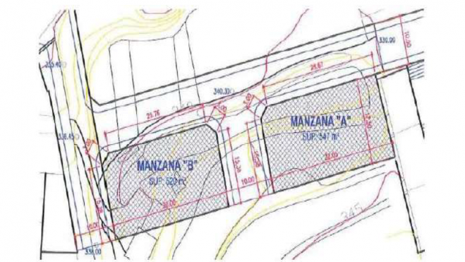Plano de las manzanas donde se construirán las viviendas. / BOC