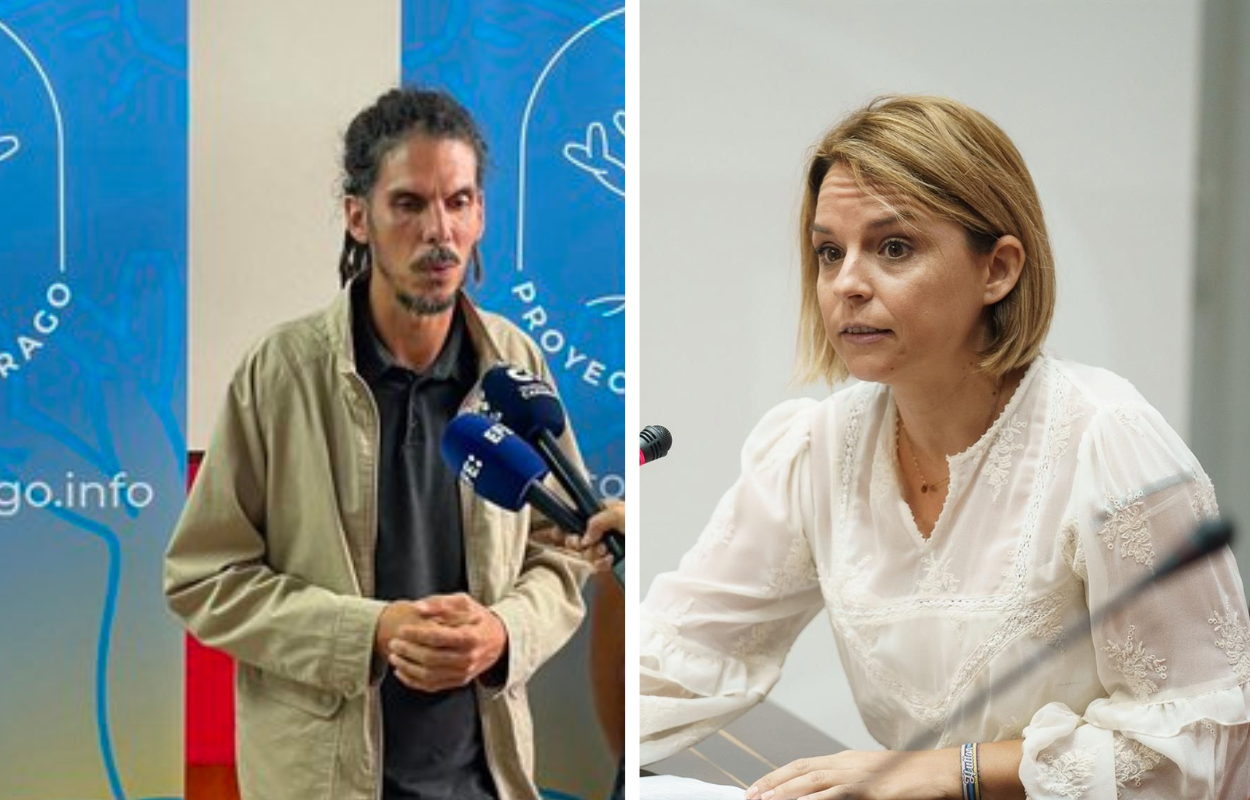 La izquierda canaria -en la imagen, Alberto Rodríguez y Noemí Santana- irá por separado a las elecciones. / AH