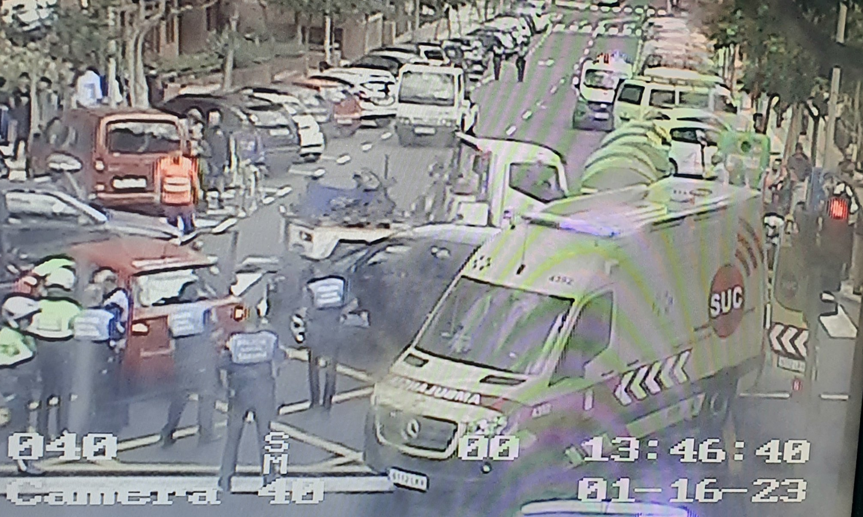 Grabación de una cámara de seguridad de Santa Cruz que captó el accidente./