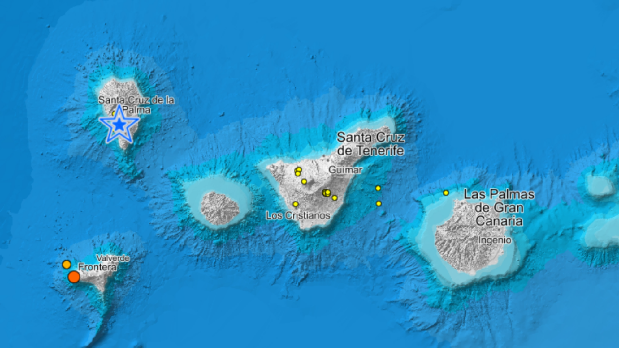 Últimos terremotos registrados en Canarias. / IGN