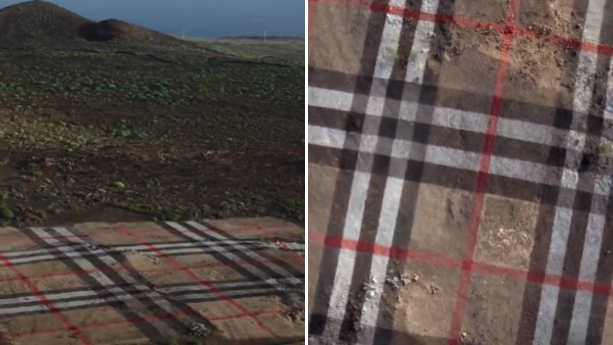 Dibujo realizado por la marca Burberry en un paraje de El Hierro. / Instagram de Burberry