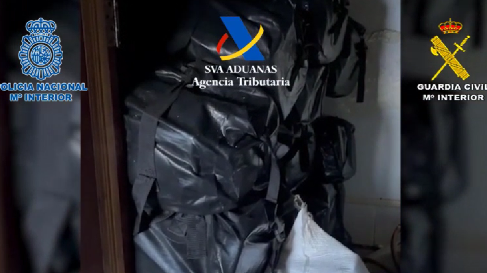 Parte del vídeo donde de intercepta la mercancía. / Policía Nacional 