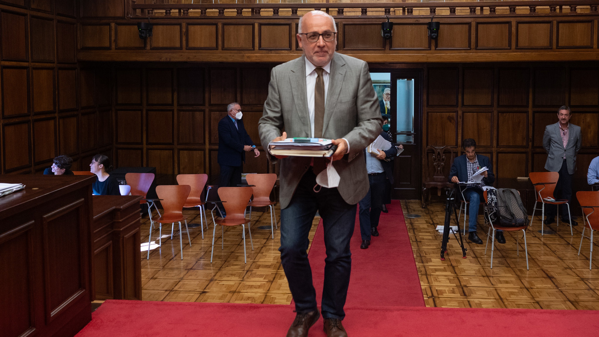 El presidente del Cabildo, Antonio Morales, quien participó en el homenaje./ Cabildo de Gran Canaria