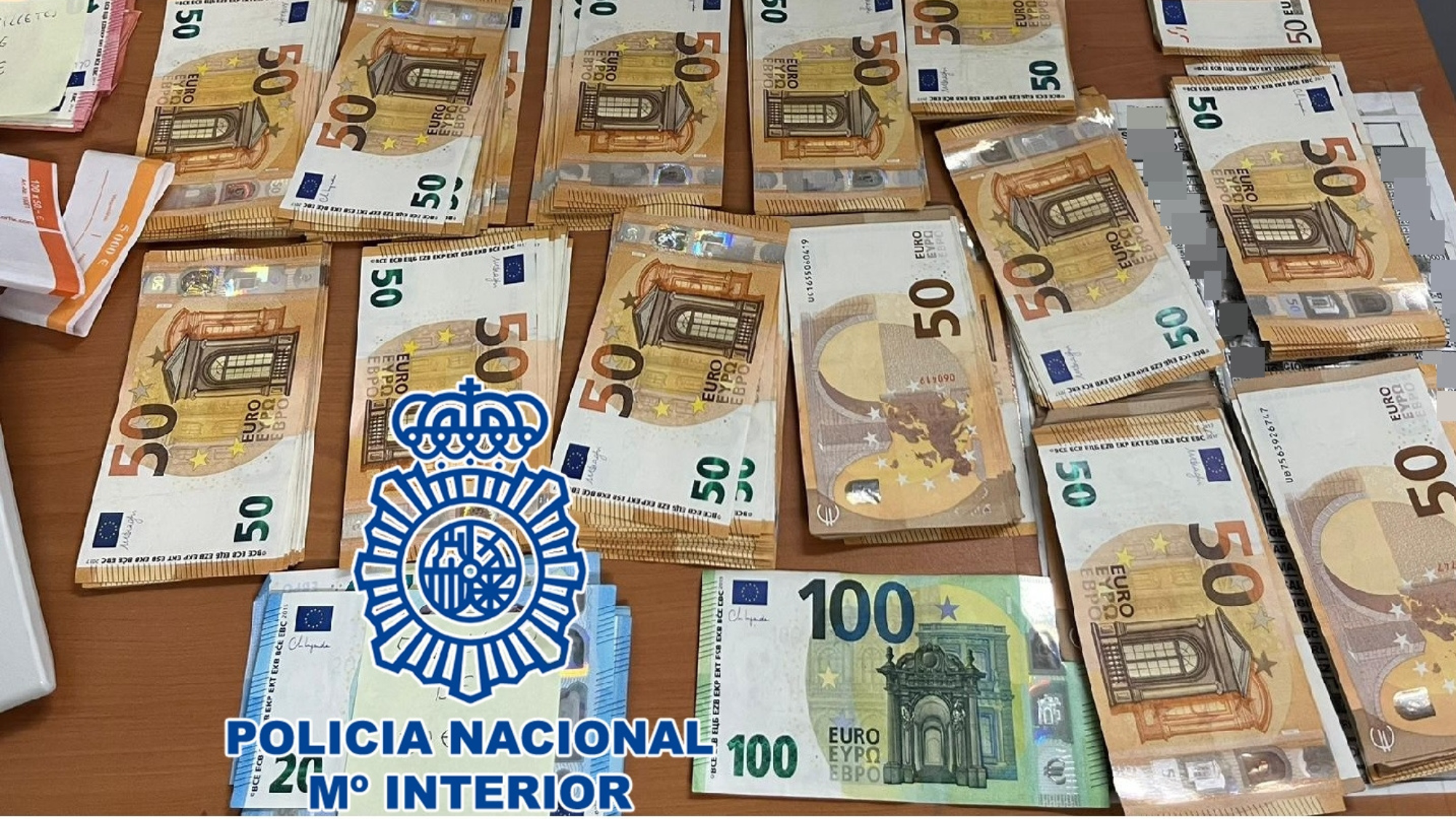 Imagen de los 18.600 euros robados en Los Cristianos por un ladrón./ Policía Nacional