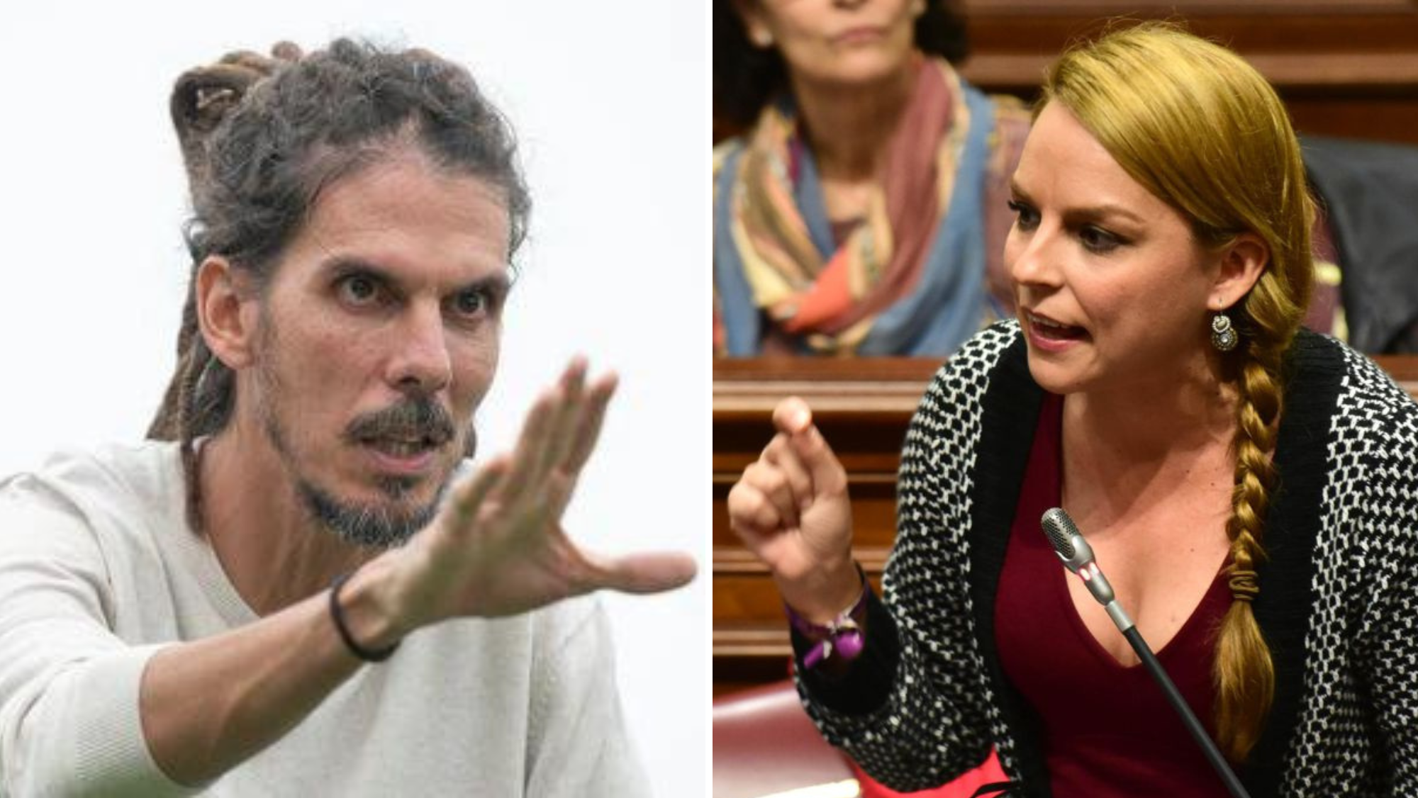 Alberto Rodríguez (Proyecto Drago) y Noemí Santana (Podemos)./ Composición AH