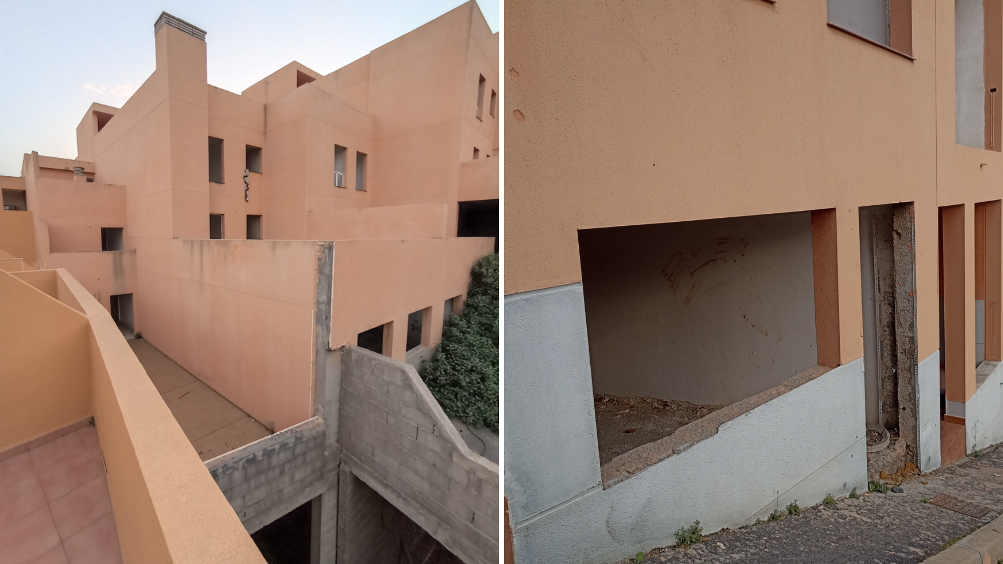 Edificio abandonado y vandalizado en Arafo./ Cedidas