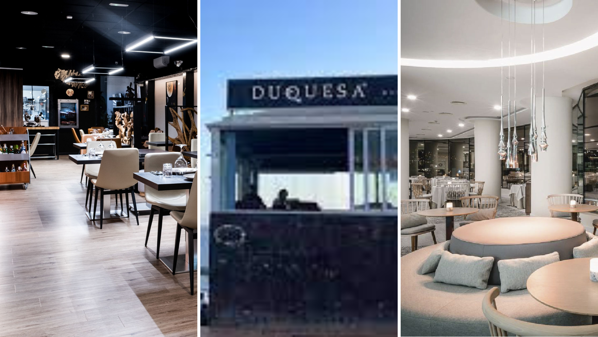 Restaurantes  Etéreo, Duquesa Bistrò y Donaire (de izquierda a derecha), en Tenerife./ Montaje AH