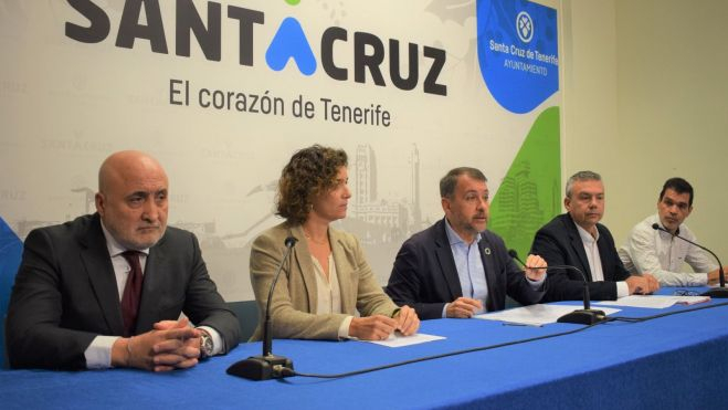 Rueda de prensa de presentación del complejo deportivo. / Cedida