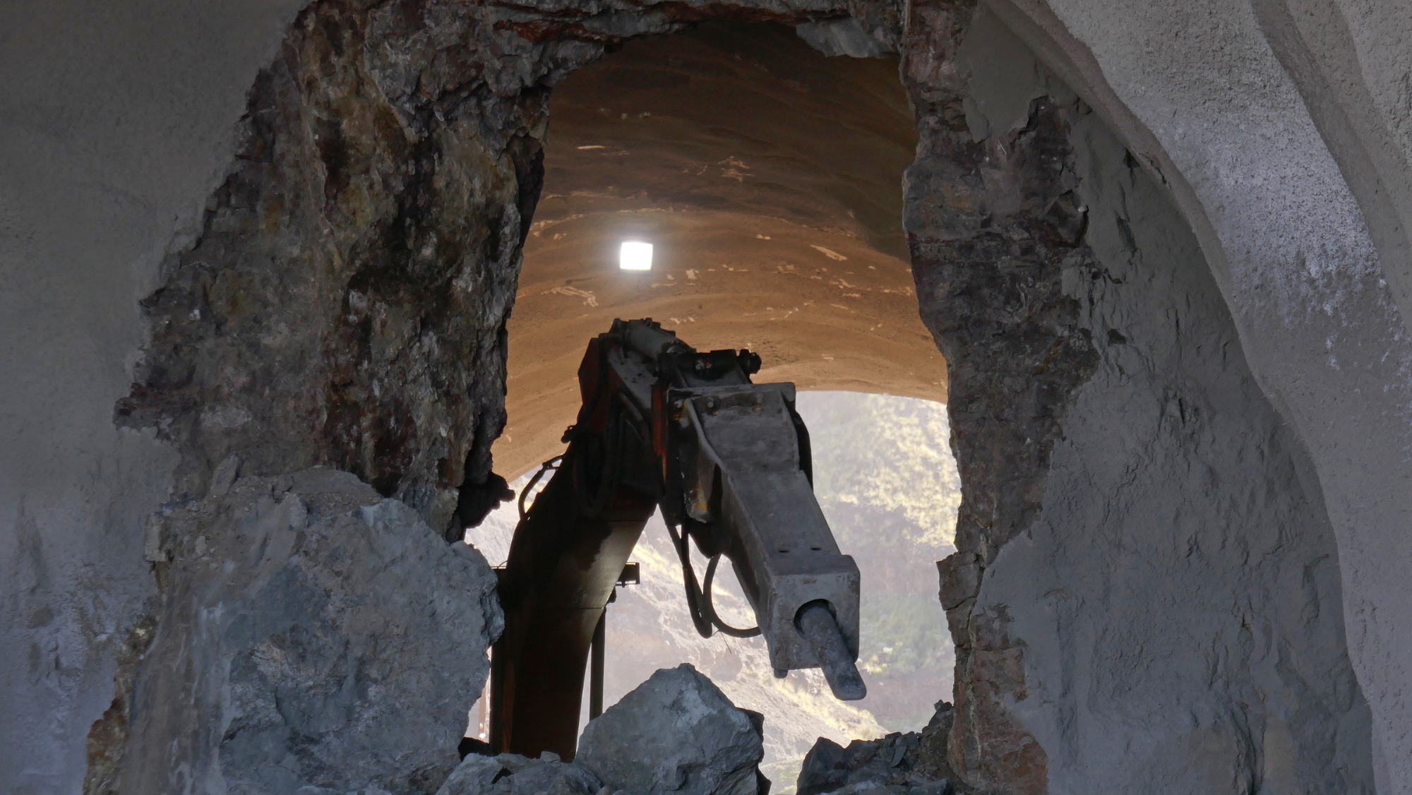 Imagen de la perforación de uno de los túneles. / Gobierno de Canarias