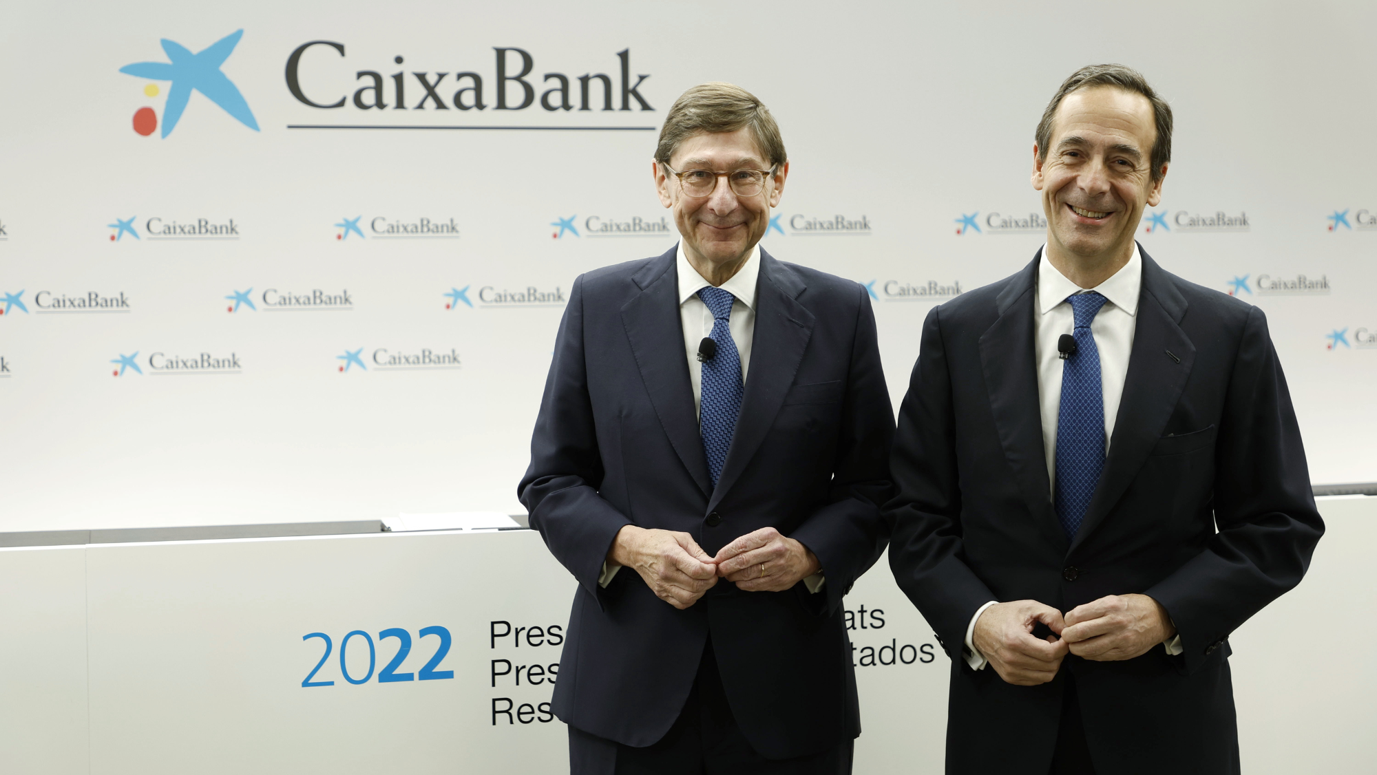 José Ignacio Goirigolzarri y Gonzalo Gortázar durante la presentación. /CaixaBank