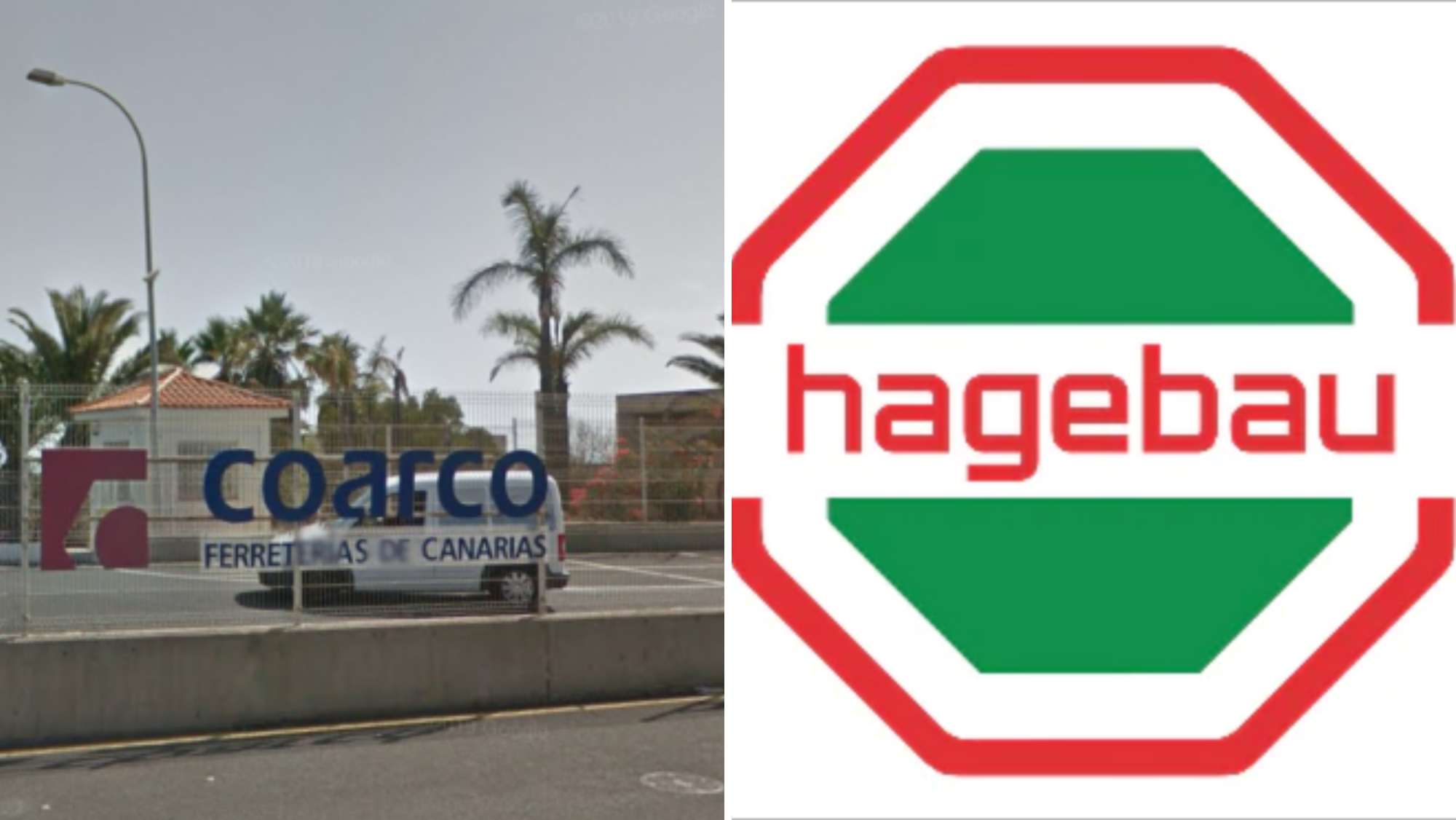 Sede de Coarco y logo de Hagebau./