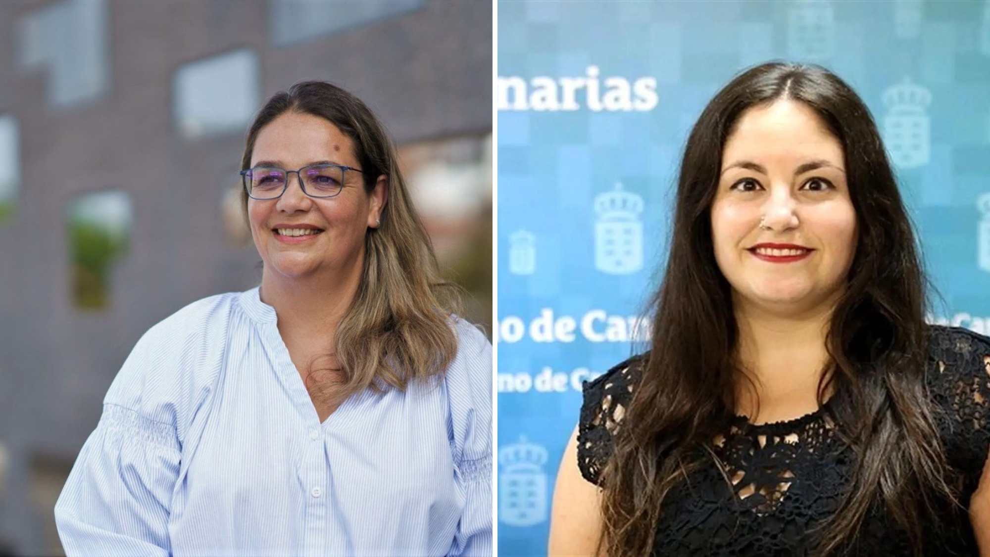 Luisa Tamayo (IUC) y Laura Fuentes (Podemos Canarias). / Izquierda Unida y EFE