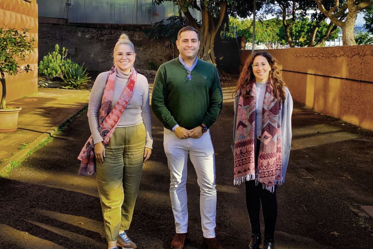 Los investigadores para el proyecto Natalie Joselin Rodríguez, Juan Carlos Santamarta y Noelia Cruz./