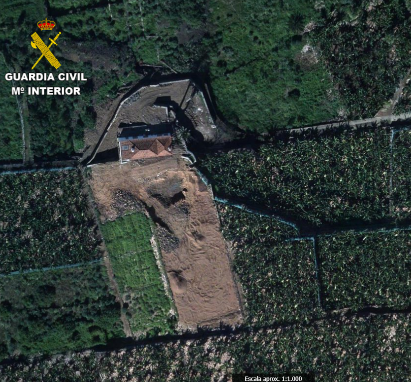 La vivienda investigada en una zona catalogada como suelo rustico de protección agrícola./