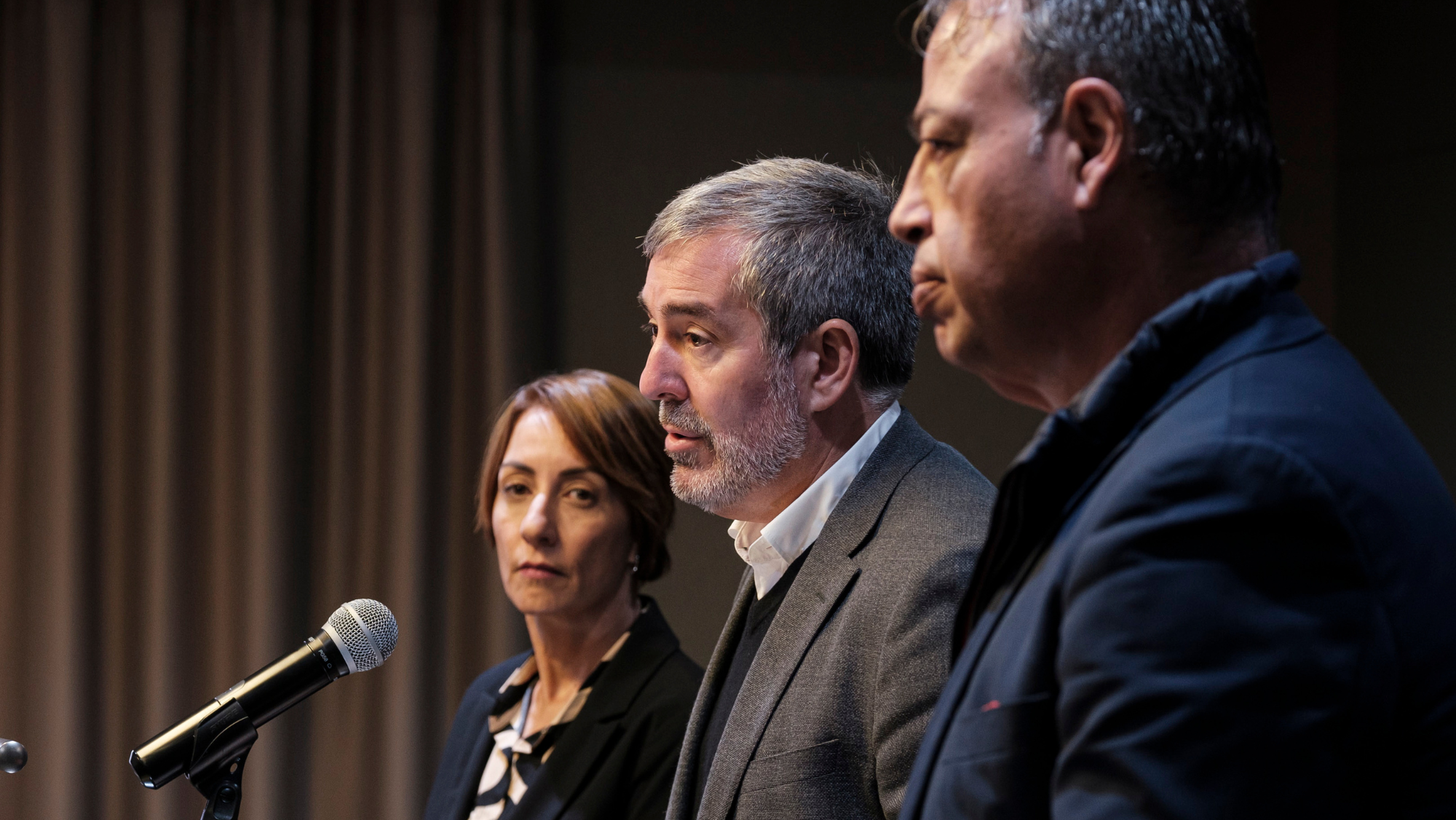 Onalia Bueno, Fernando Clavijo y Antonio Jesús Ortega. /Efe