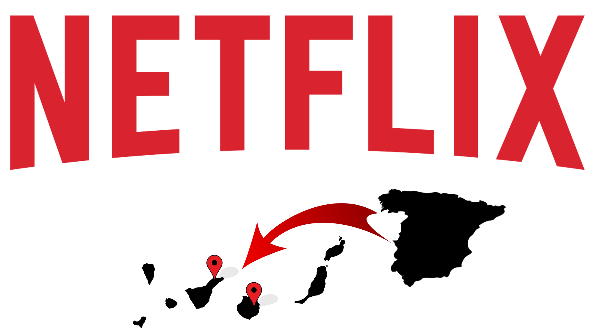 Netflix ubica en las Islas Canarias cuentas de usuarios peninsulares./ Montaje AH