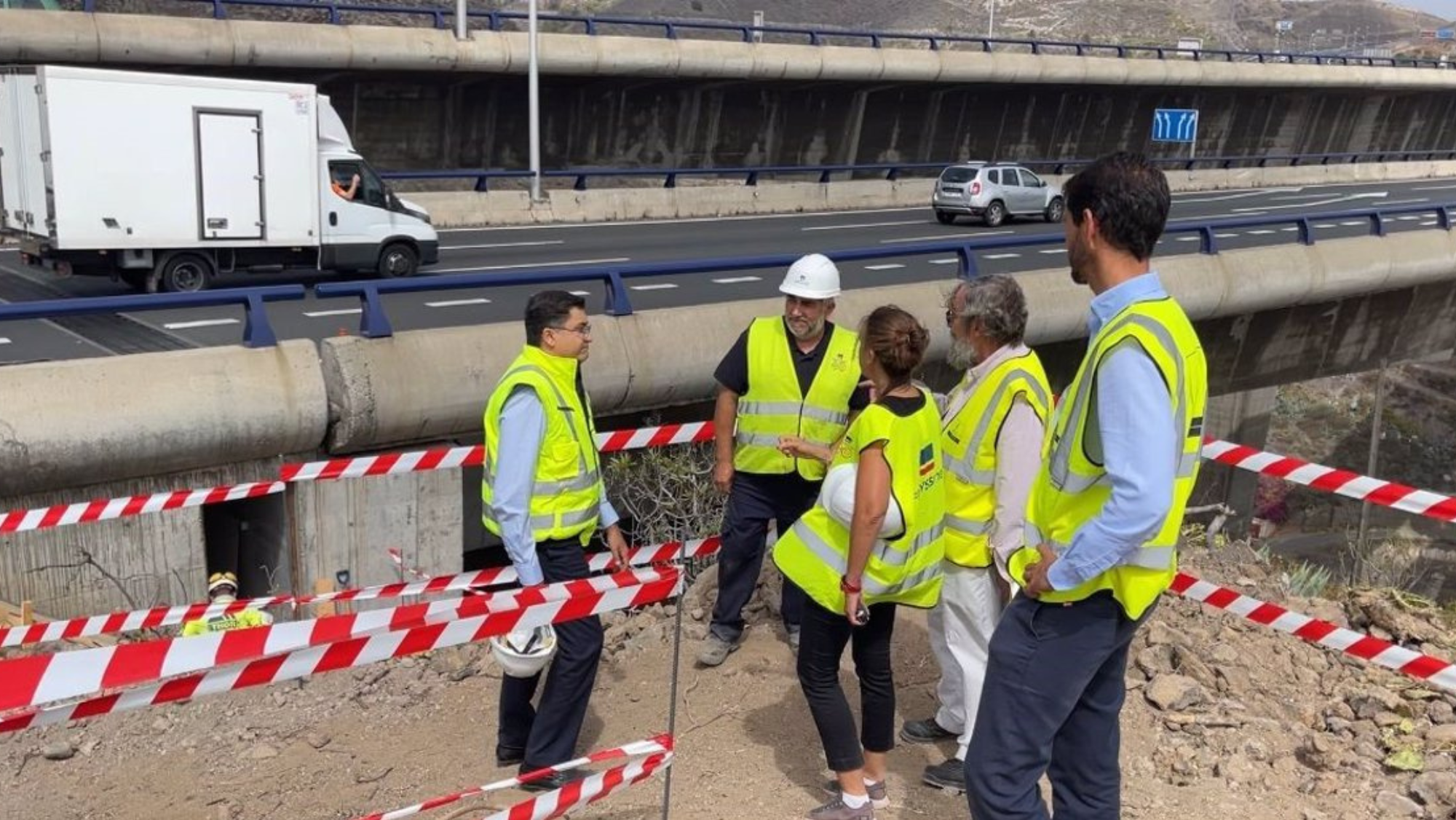 Obras en el viaducto del Guiniguada. / Europa Press - ARCHIVO