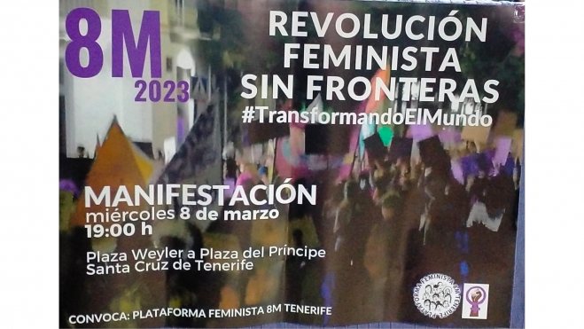 Cartel de la manifestación del 8M. Atlántico Hoy