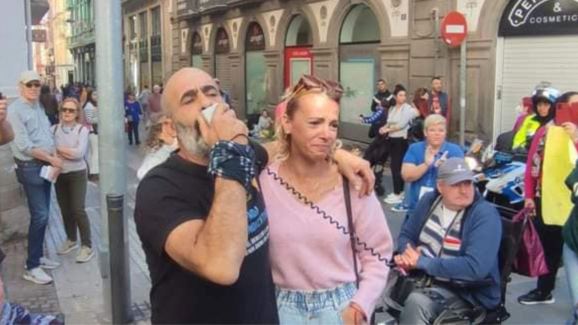 Lolo Dorta durante una movilización por una vivienda digna. / Archivo