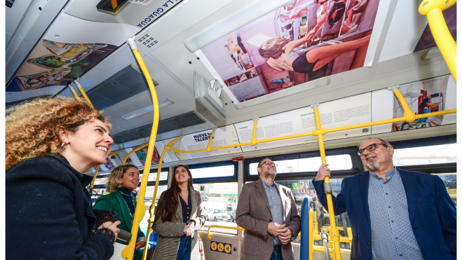 Imagen de la nueva exposición itinerante de Guaguas Municipales./ Guaguas Municipales
