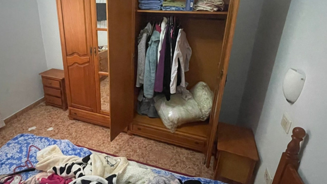 Armario donde se había escondido el agresor. / Guardia Civil